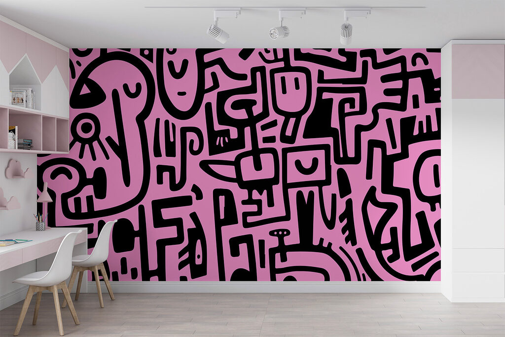 Pink and black pattern