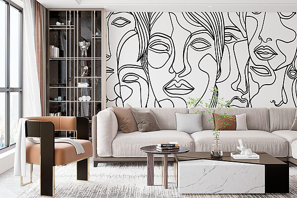 Dibujo de caras en blanco y negro Dibujo de caras en blanco y negro