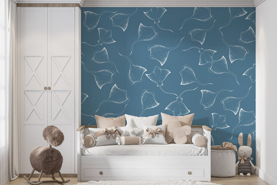 Fondo azul con rayas blancas