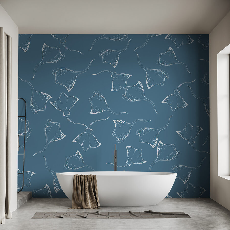 Fondo azul con rayas blancas