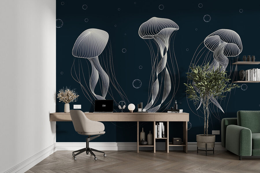 Grupo de medusas en el agua