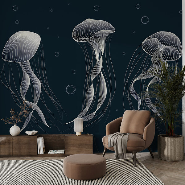 Grupo de medusas en el agua Grupo de medusas en el agua