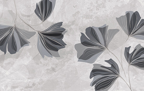 Diseño floral en gris y blanco Diseño floral en gris y blanco