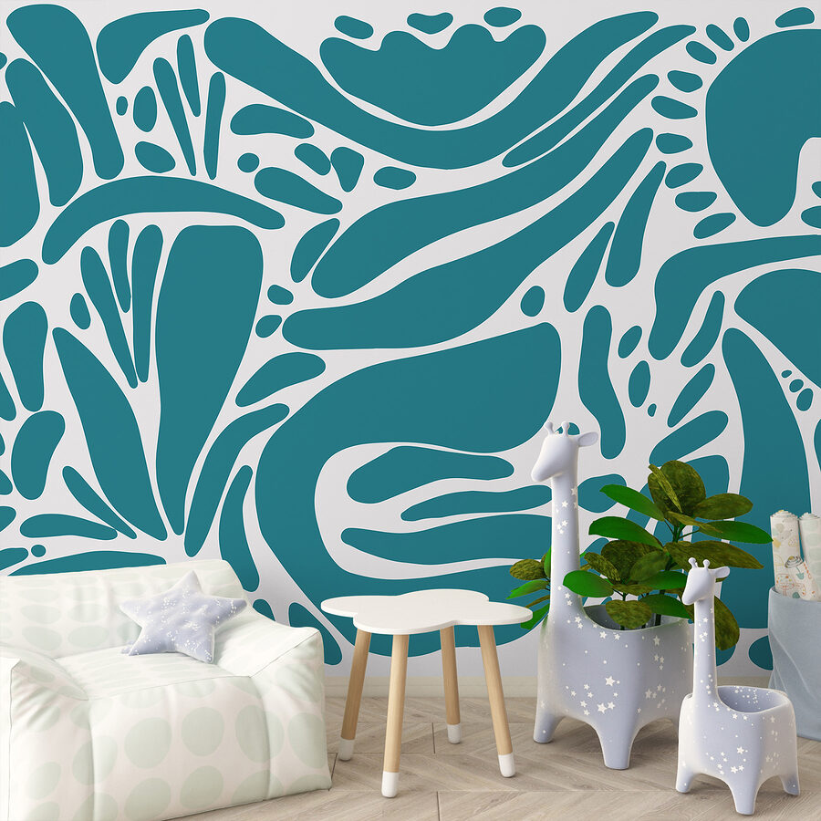 Estampado azul y blanco