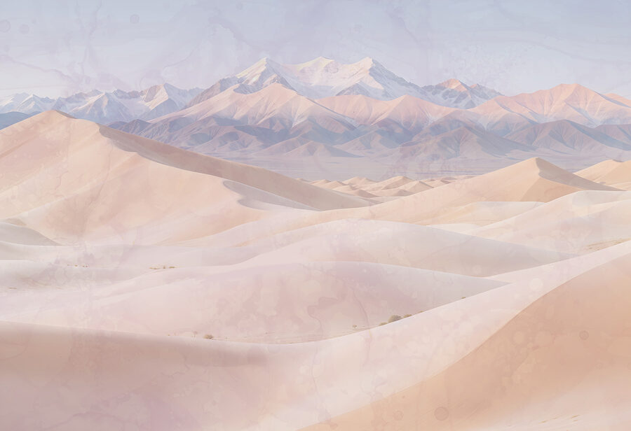 Dunas de arena con montañas al fondo