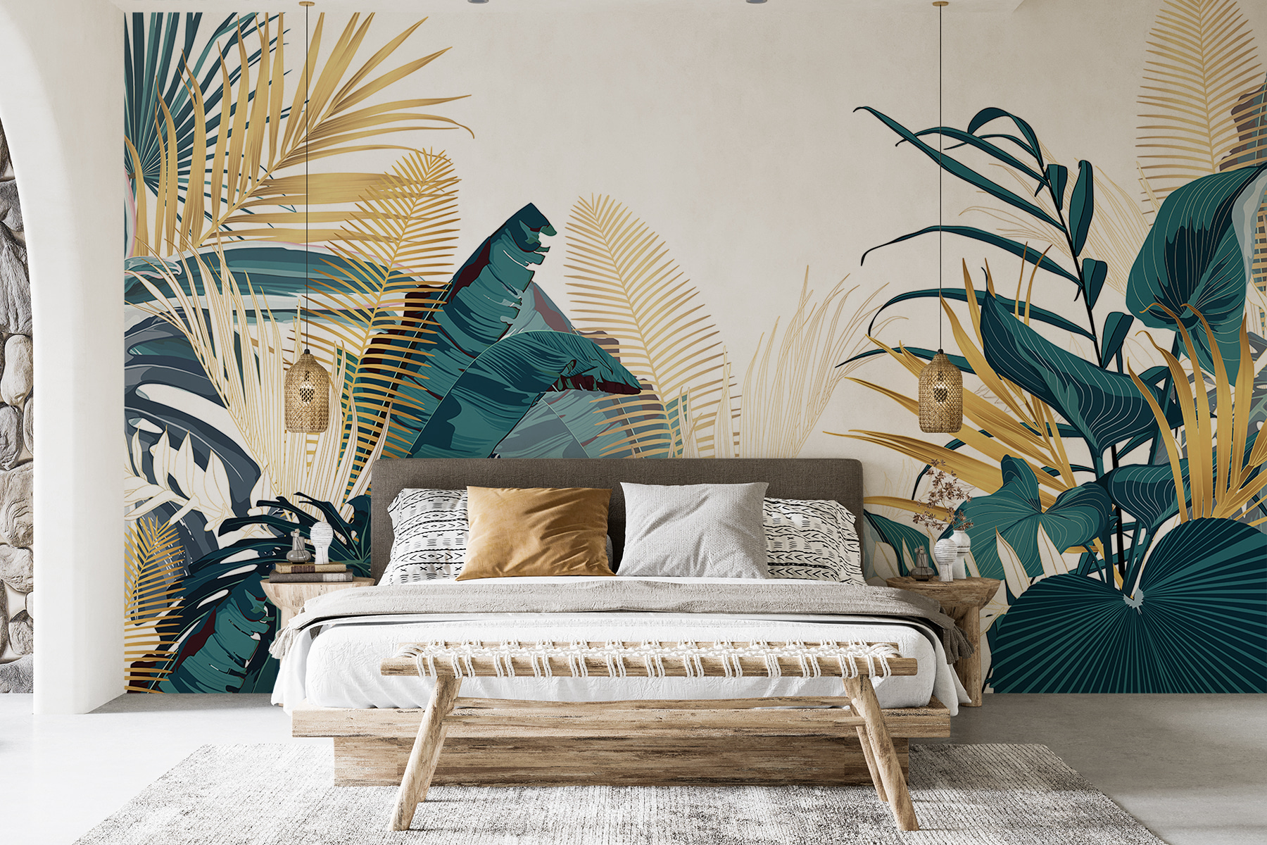 Group of tropical plants