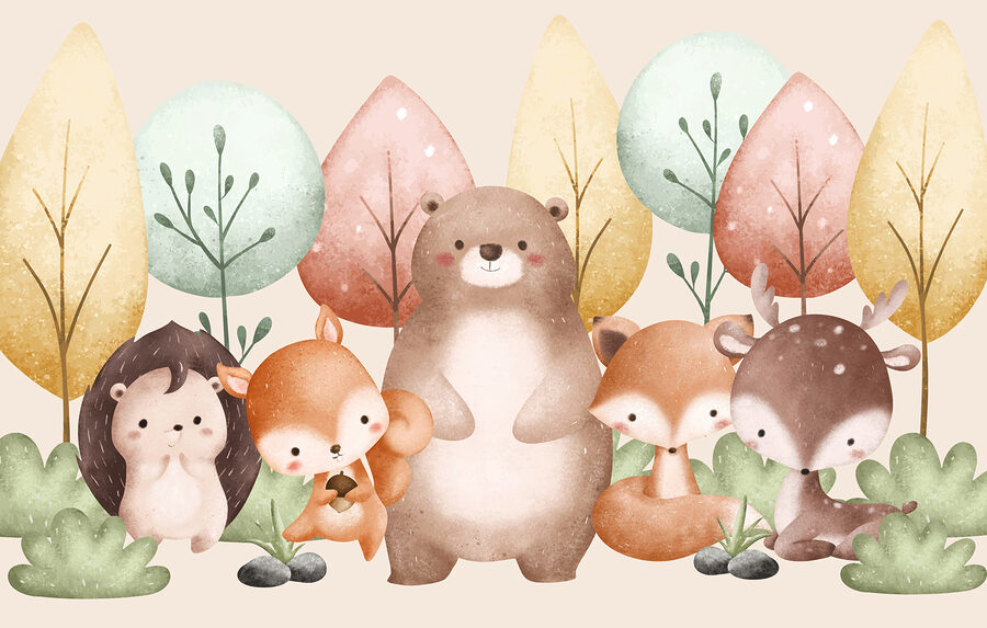 Grupo de animales en el bosque
