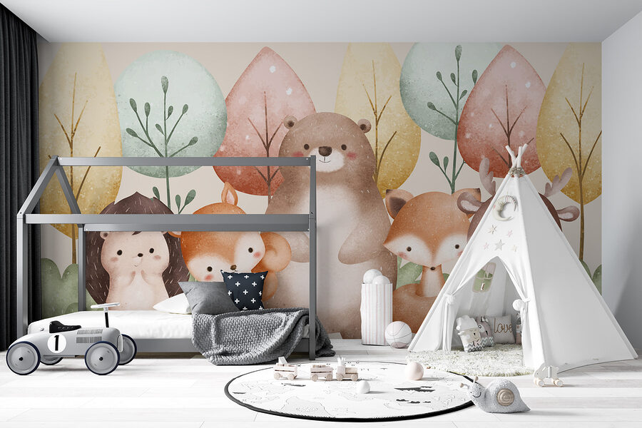 Grupo de animales en el bosque