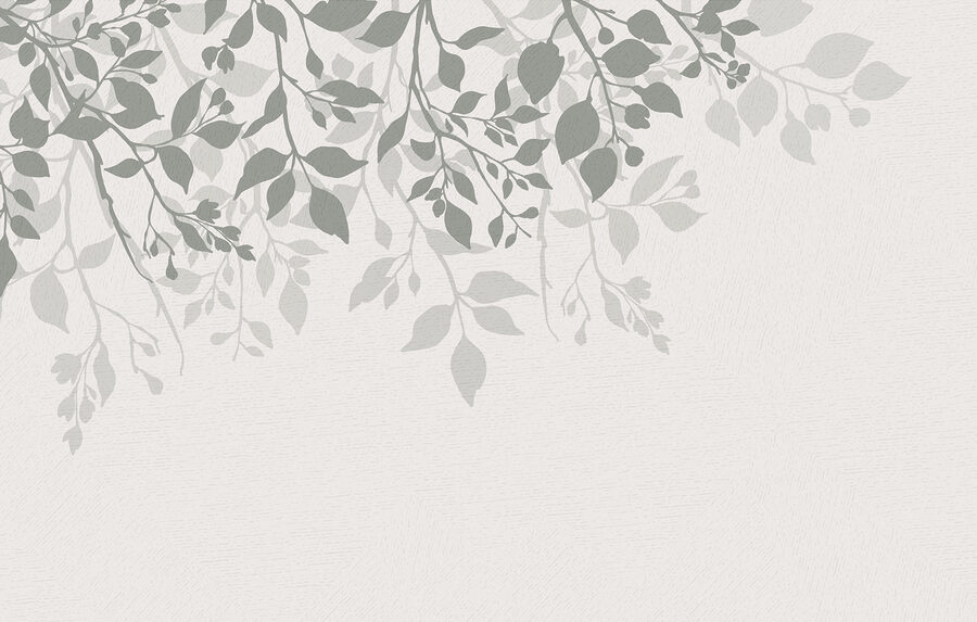 Fondo blanco con hojas