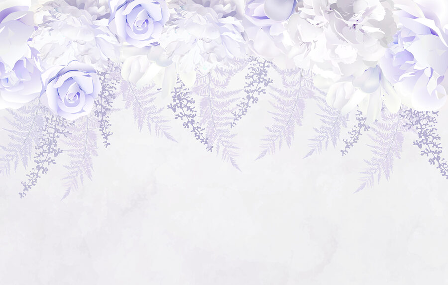 Flores blancas y moradas Flores blancas y moradas