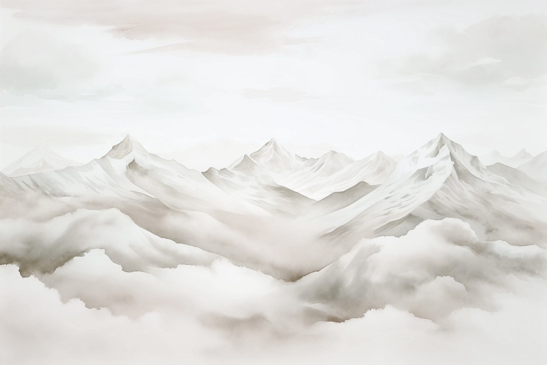 Mountain range with clouds