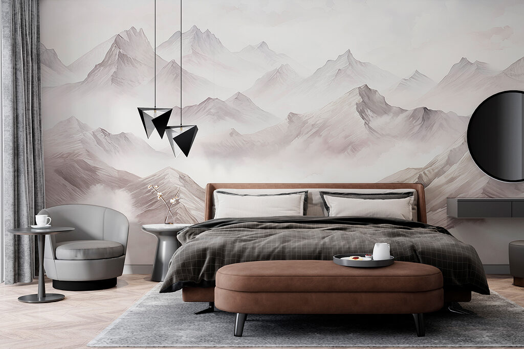 Mountain range with clouds