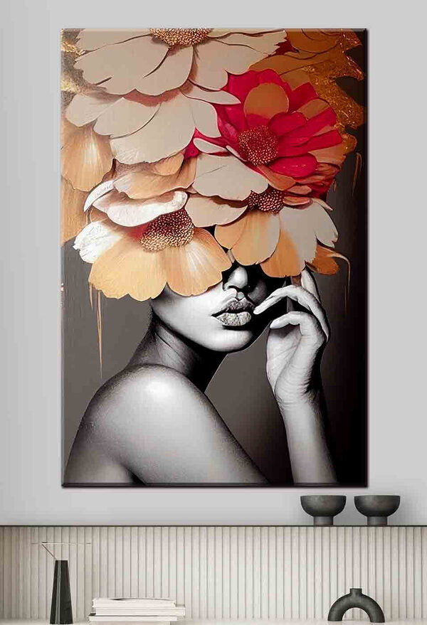Woman with flowers on her head Woman with flowers on her head