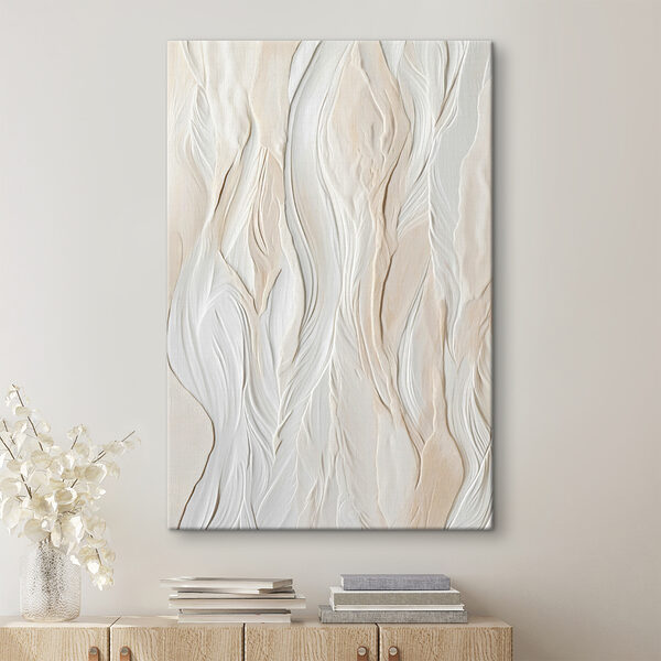 White wall with wavy lines White wall with wavy lines
