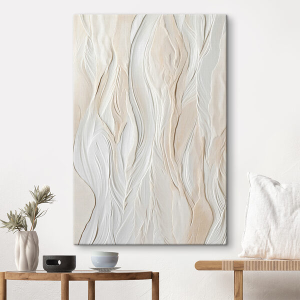 White wall with wavy lines White wall with wavy lines