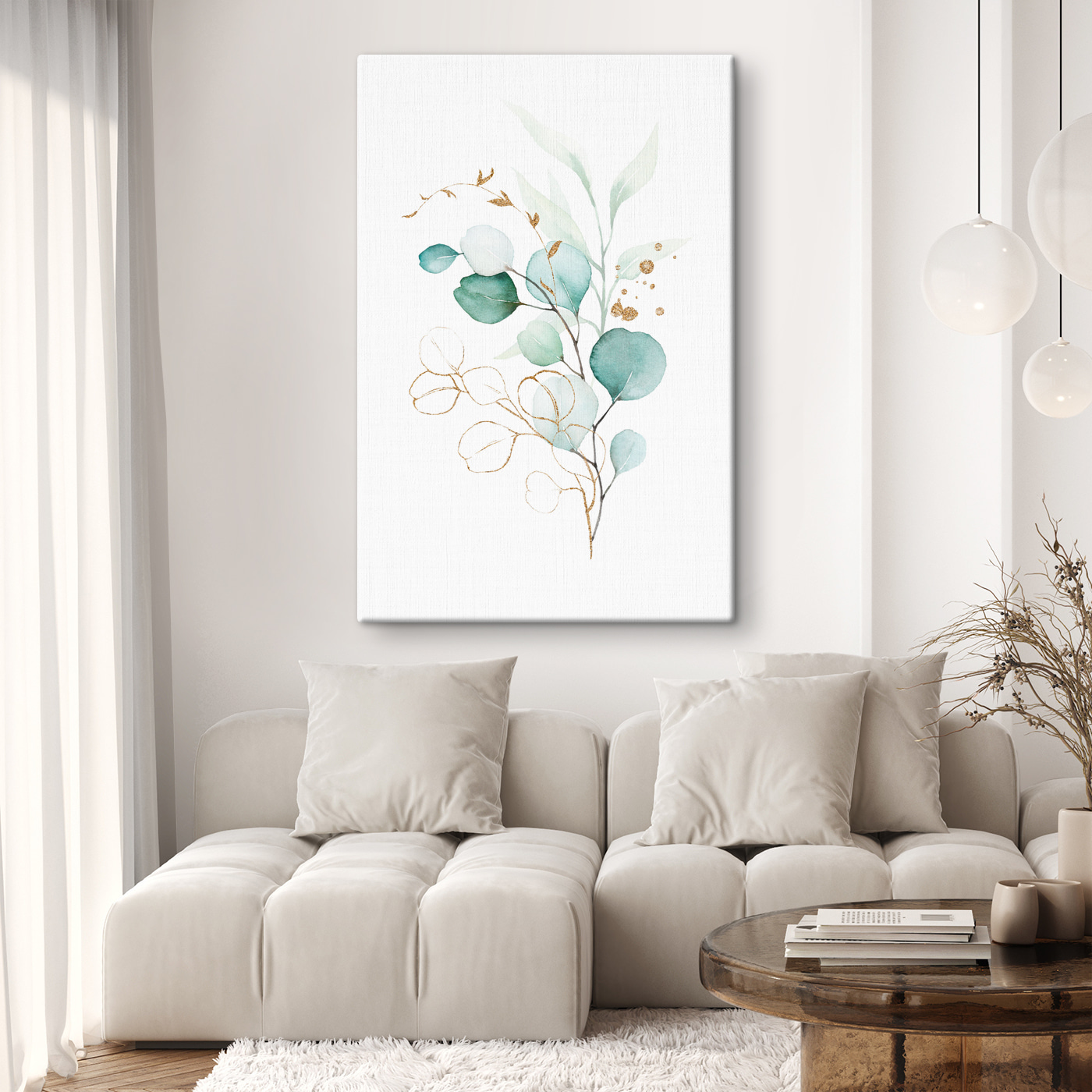 Watercolor painting of a branch with leaves Watercolor painting of a branch with leaves