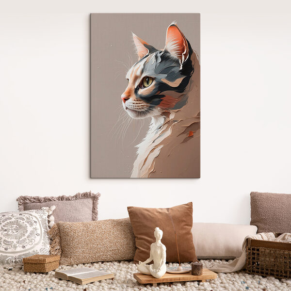 Cuadros Gato con la cara agrietada (SKU: s38668) Cuadros Cuadros Gato con la cara agrietada (SKU: s38668)