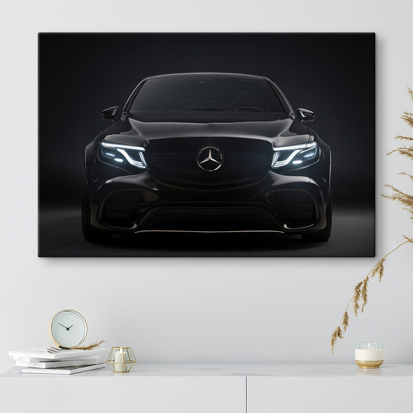 Cuadros Cuadros Coche negro con las luces encendidas (SKU: s39168)
