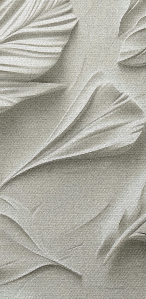 White feather carving on a wall White feather carving on a wall
