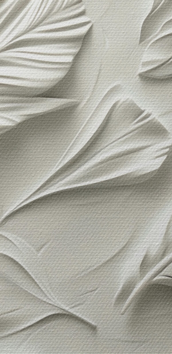 White feather carving on a wall White feather carving on a wall