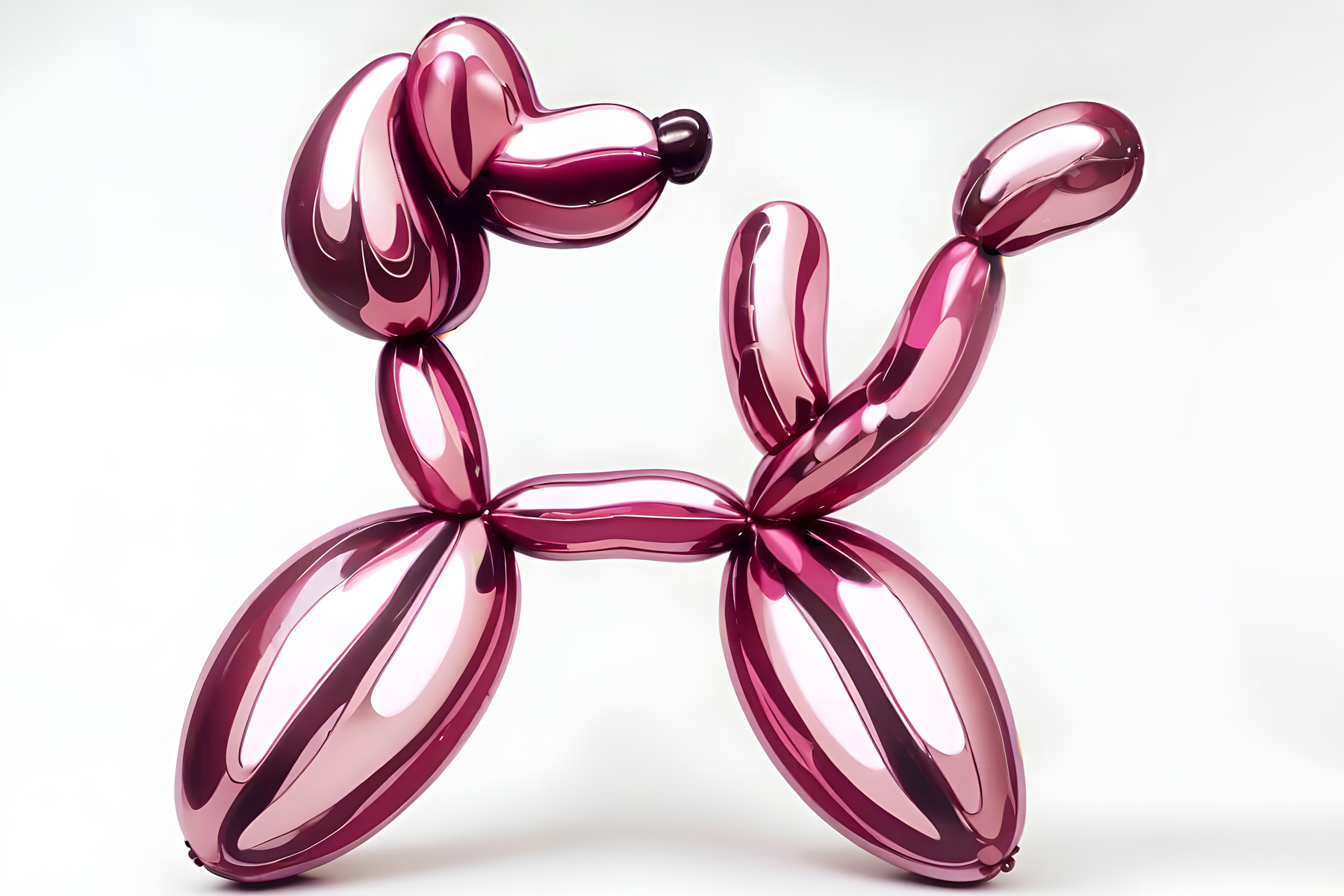 Balloon dog made of pink balloons