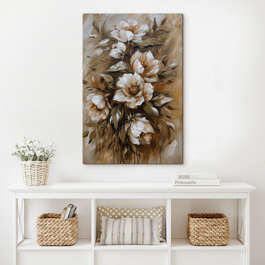 Painting of flowers and leaves Painting of flowers and leaves