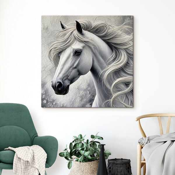 Cuadros Caballo blanco de crin larga (SKU: s39489) Cuadros Cuadros Caballo blanco de crin larga (SKU: s39489)