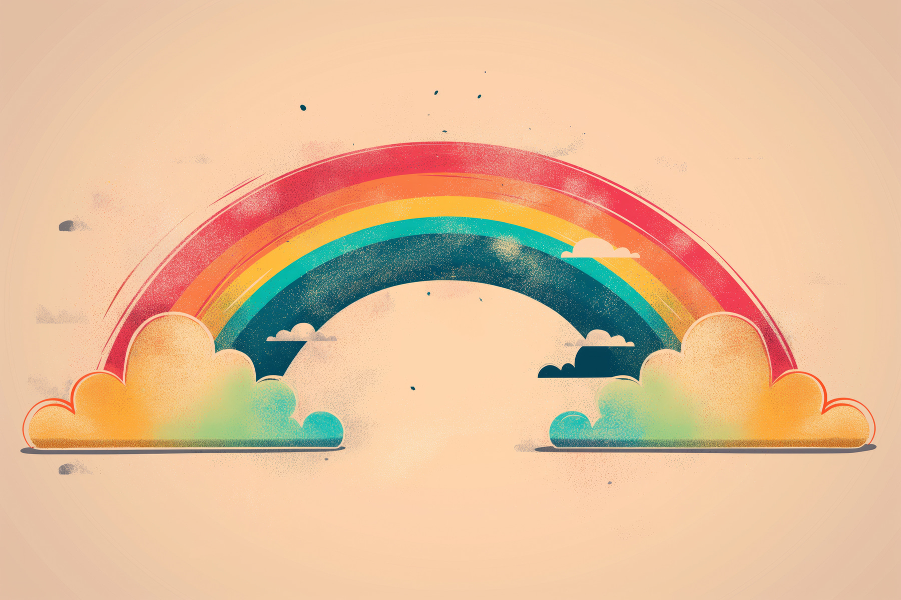 Rainbow and clouds in the sky Rainbow and clouds in the sky