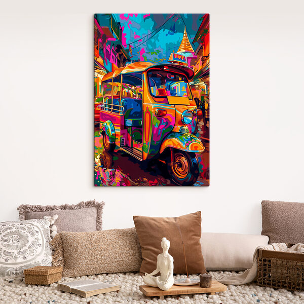 Cuadros Un tuk-tuk de colores en una calle (SKU: s40198) Cuadros Cuadros Un tuk-tuk de colores en una calle (SKU: s40198)
