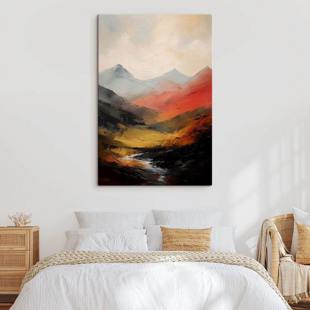 Painting of mountains in different colors Painting of mountains in different colors