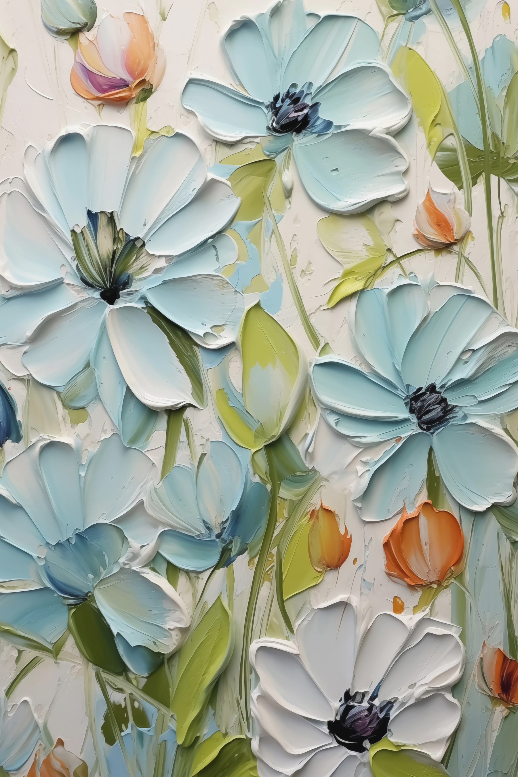 Painting of flowers on a wall