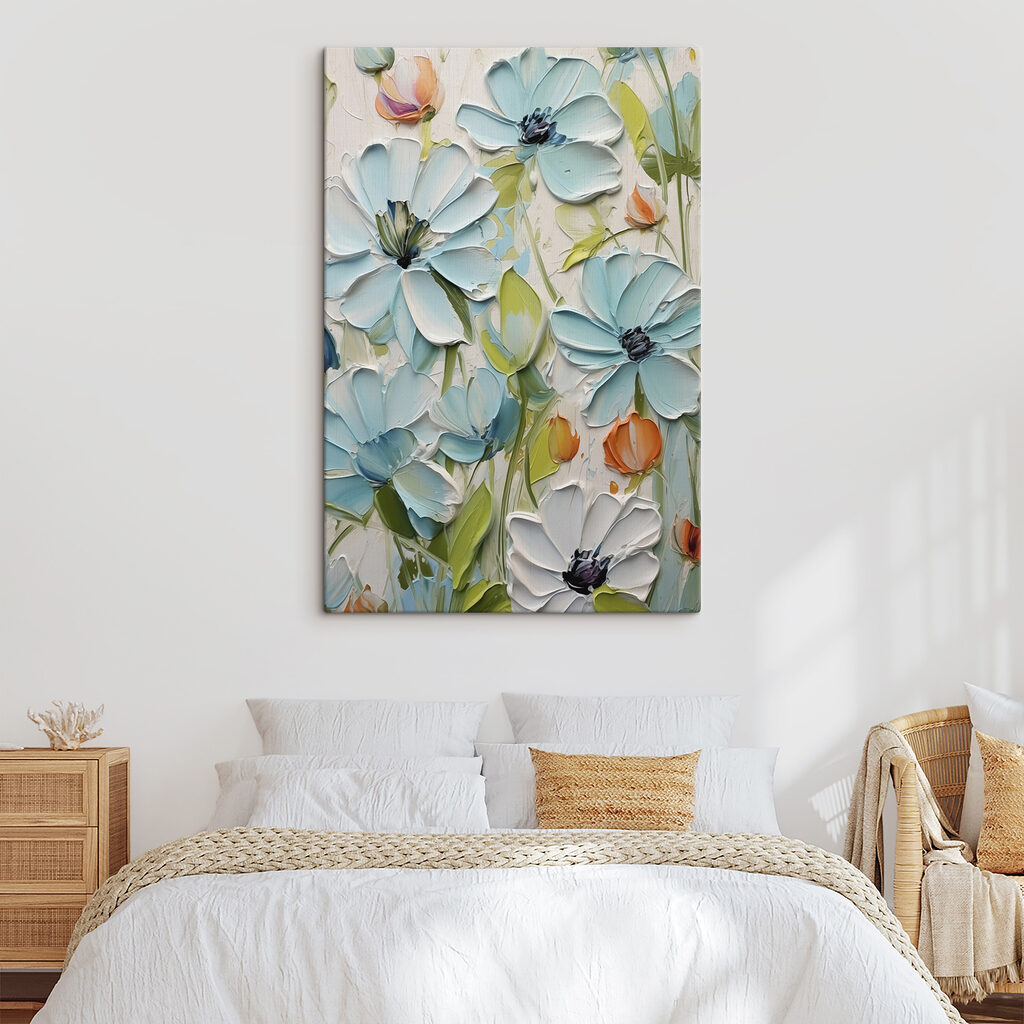 Painting of flowers on a wall