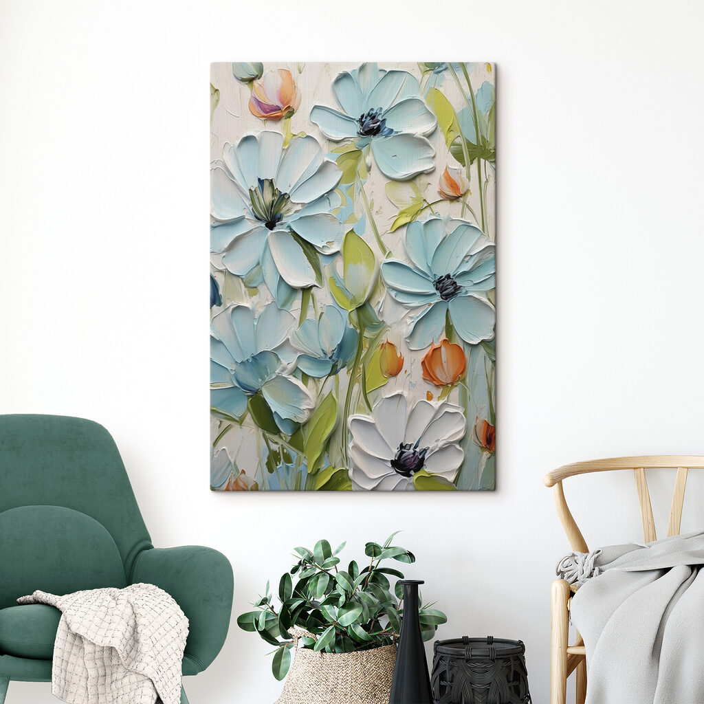 Painting of flowers on a wall