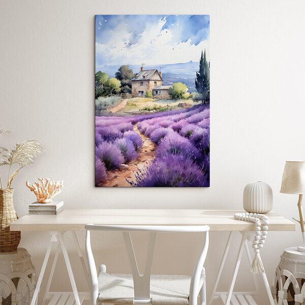 Casa en un campo de lavanda Cuadros Casa en un campo de lavanda