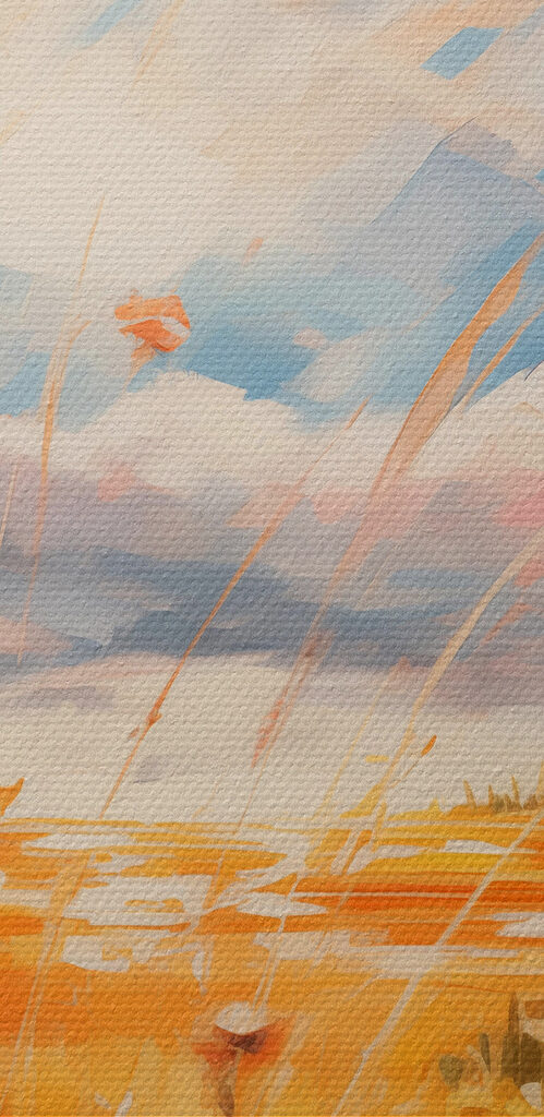 Painting of flowers in a field Painting of flowers in a field