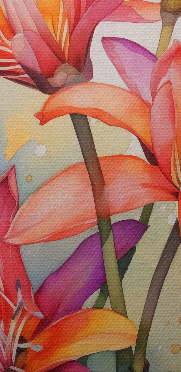 Painting of flowers on a white background