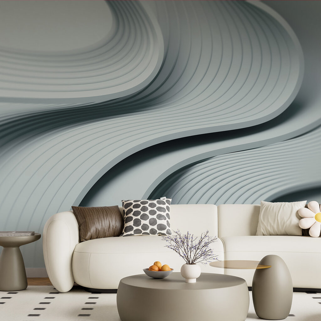White and grey wavy lines