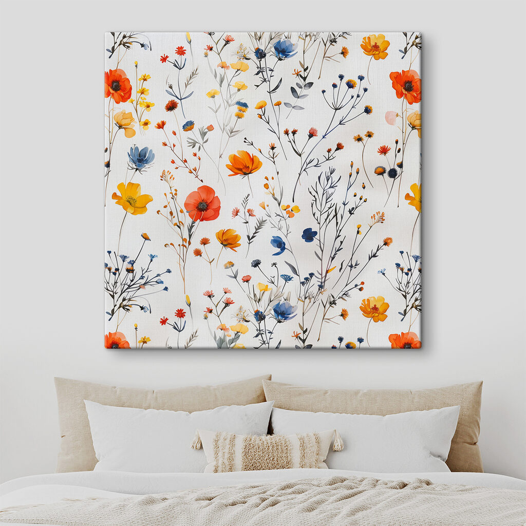 Pattern of flowers on a white surface Pattern of flowers on a white surface