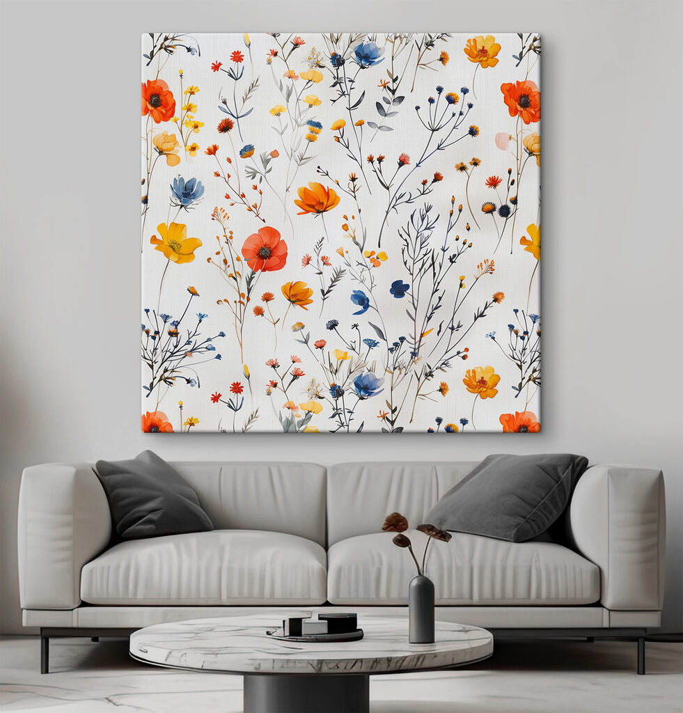 Pattern of flowers on a white surface Pattern of flowers on a white surface