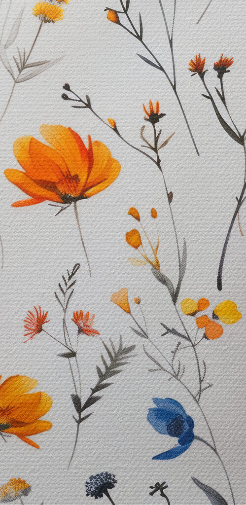 Pattern of flowers on a white surface Pattern of flowers on a white surface