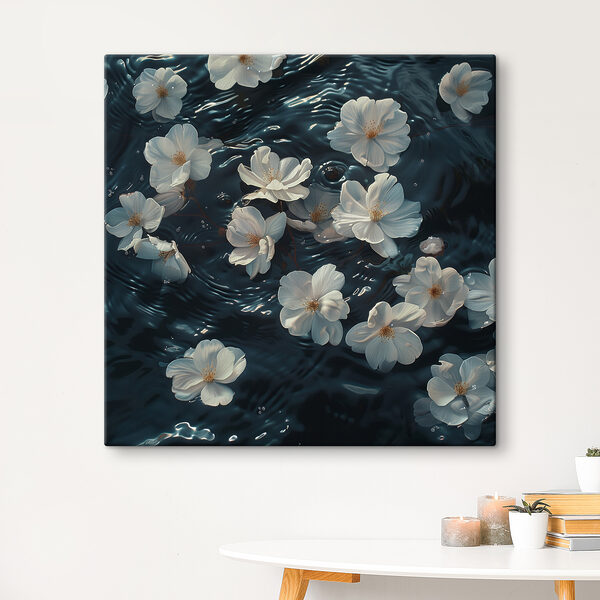 White flowers floating in water