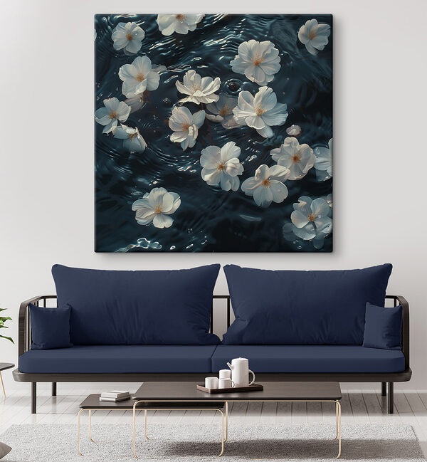 White flowers floating in water