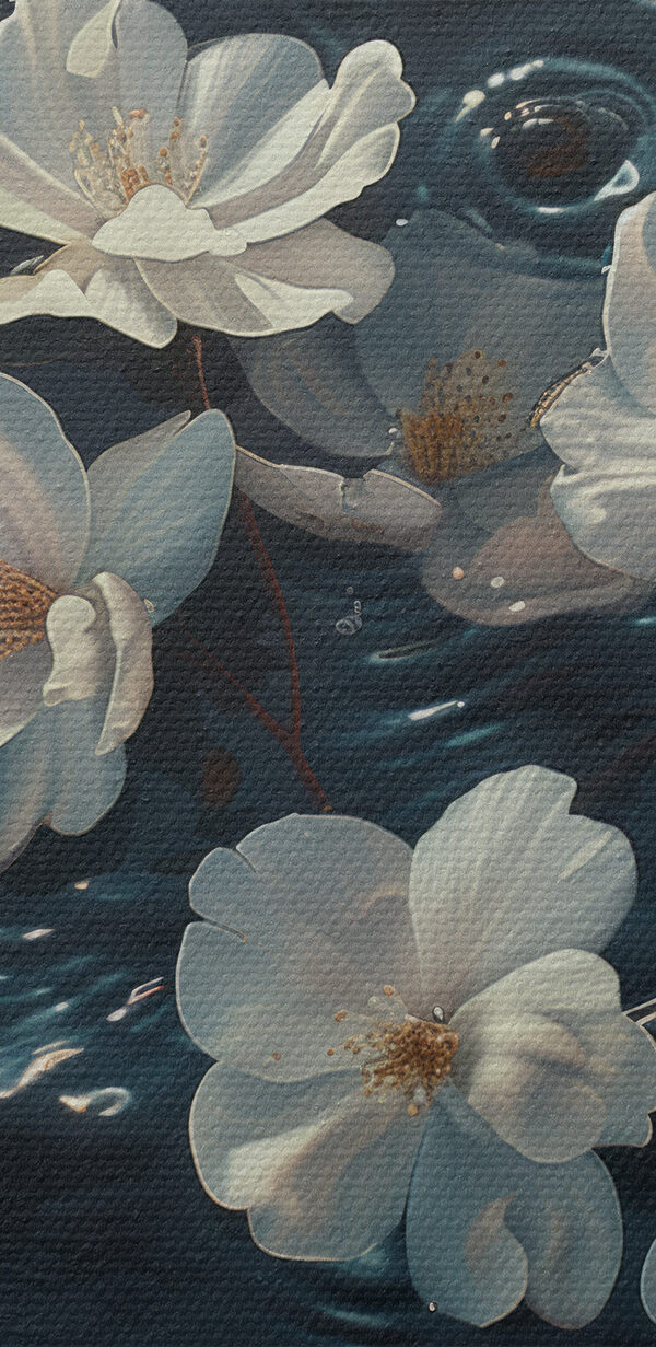 White flowers floating in water