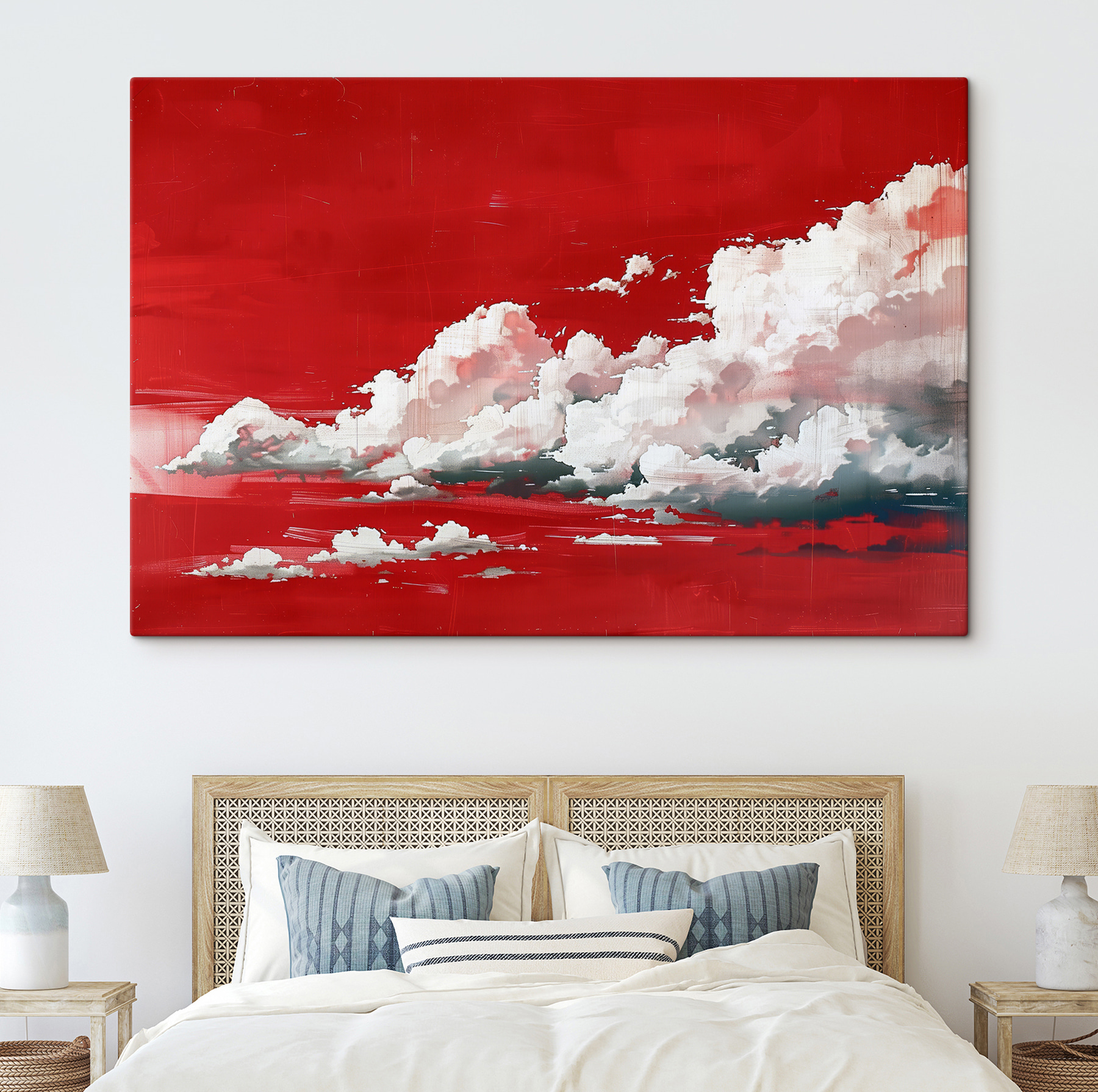 Red sky with clouds