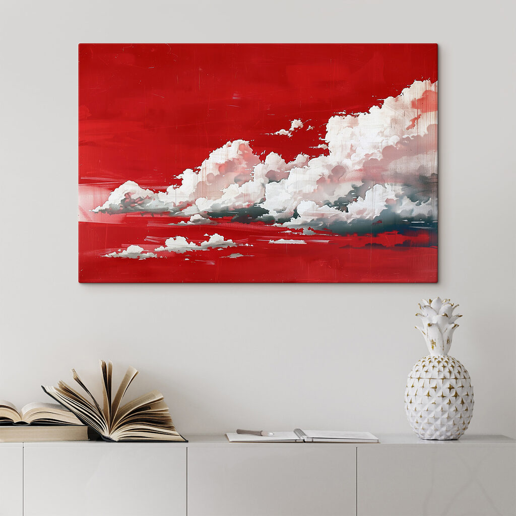 Red sky with clouds