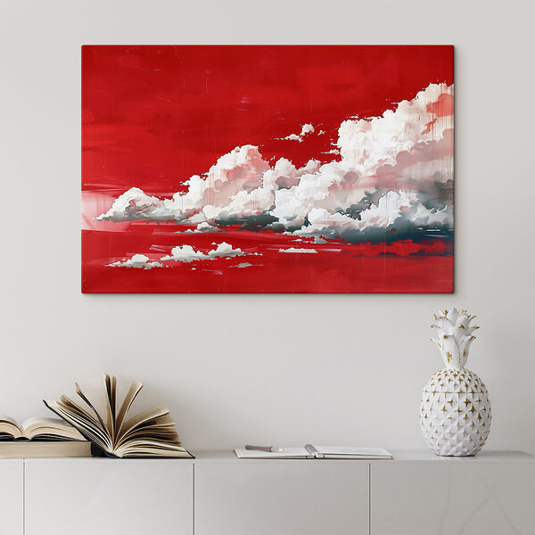 Red sky with clouds