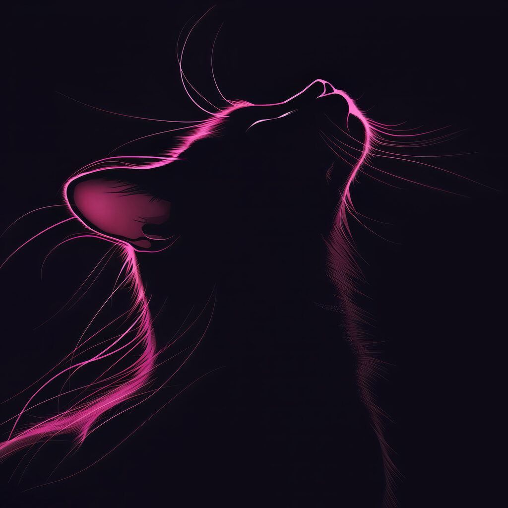Cat with pink lights