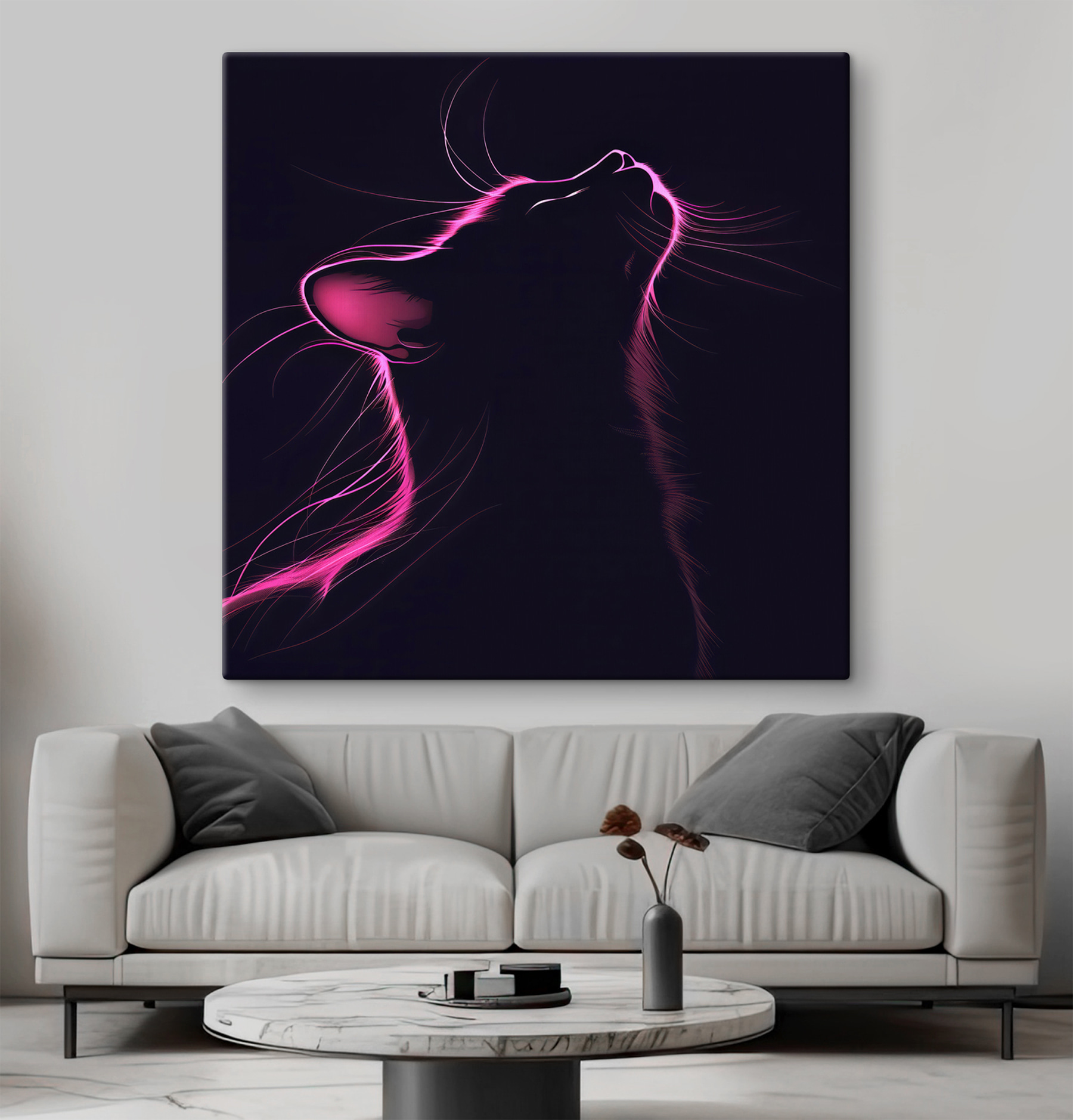 Cat with pink lights