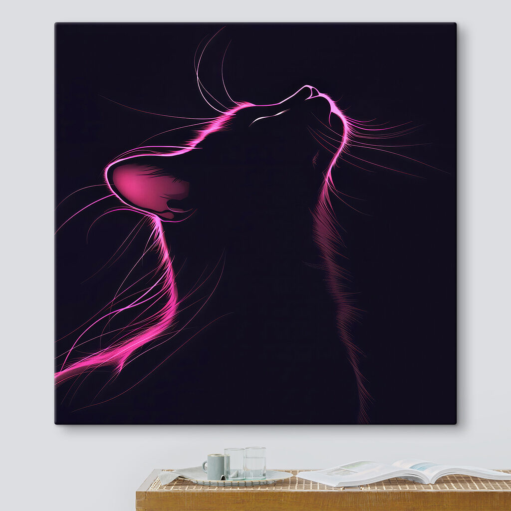 Cat with pink lights