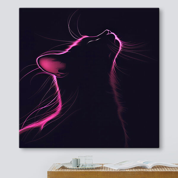 Cat with pink lights